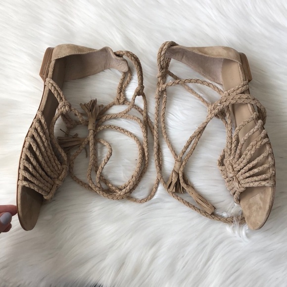 Joie Falk Ankle Tie Flat Sandal Powder Strappy 8 - Picture 5 of 8